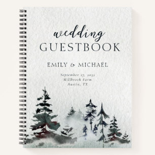 Carnet Invité minimaliste À feuillage persistant Mountain