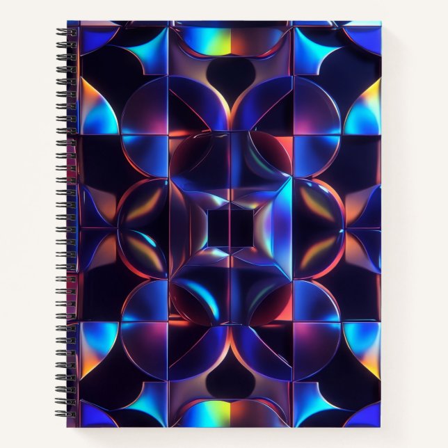 Carnet Iridescent Geometric Glow Spiral Notebook - Abstra (Devant)
