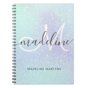 Carnet Iridescente Faux Parties scintillant holographique