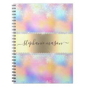 Carnet Iridescente Holographie Parties scintillant Diaman