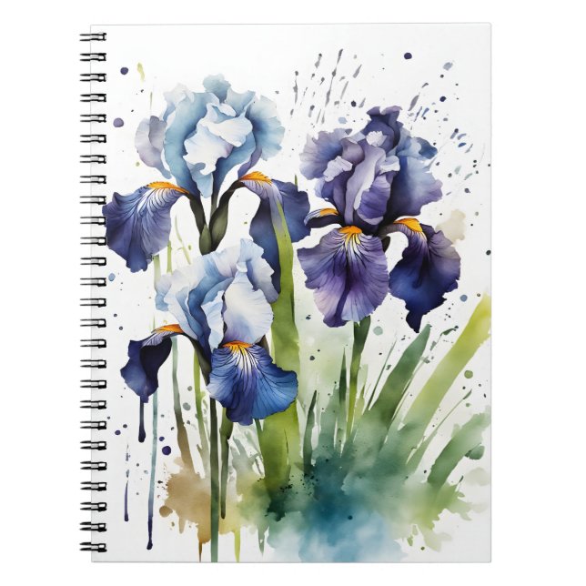 Carnet Iris - Fleurs aquarelles (Devant)