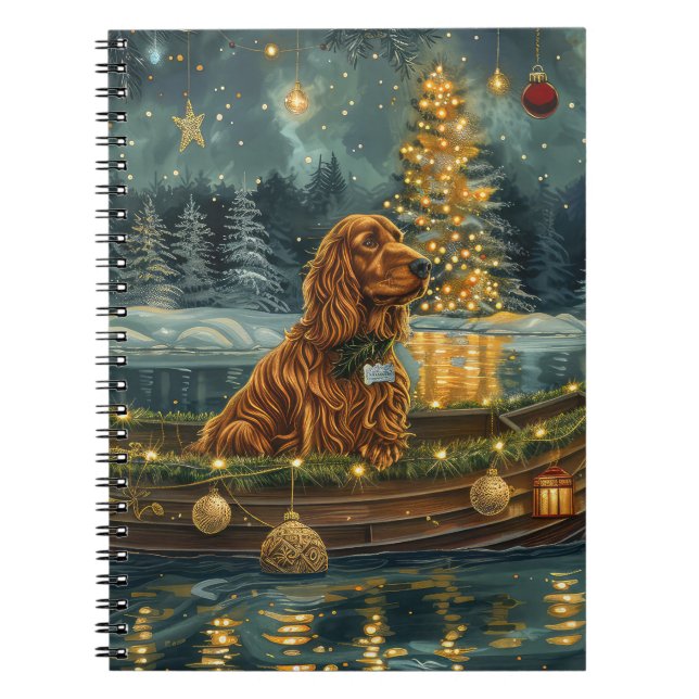 Carnet Irish Red Setter Christmas Festive Voyage (Devant)