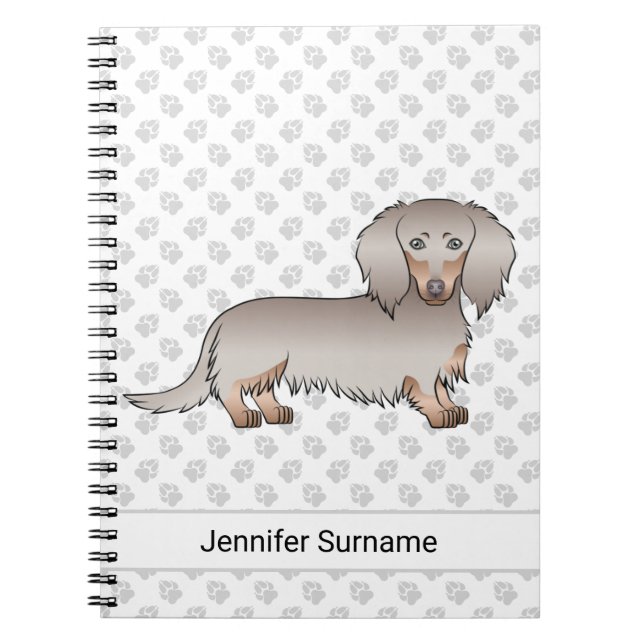 Carnet Isabella Et Tan Long Cheveux Dachshund Chien & Tex (Devant)