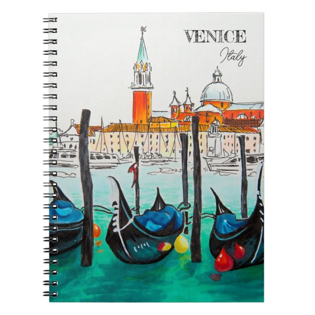 Carnet Italie Voyage - VENICE aquarelle souvenir (Devant)