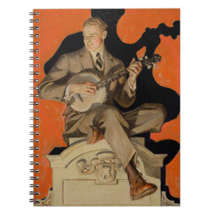 Carnet J.C. Leyendecker Joueur de banjo 1920 Art déco Art