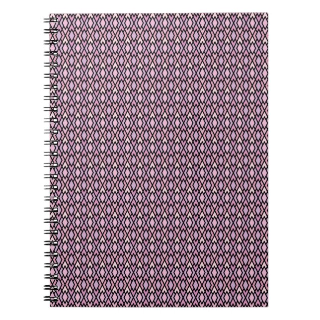 Carnet Jacquard rose et noir (Devant)