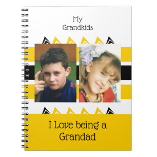 Carnet J'adore être un grand-père ajouter des photos jaun