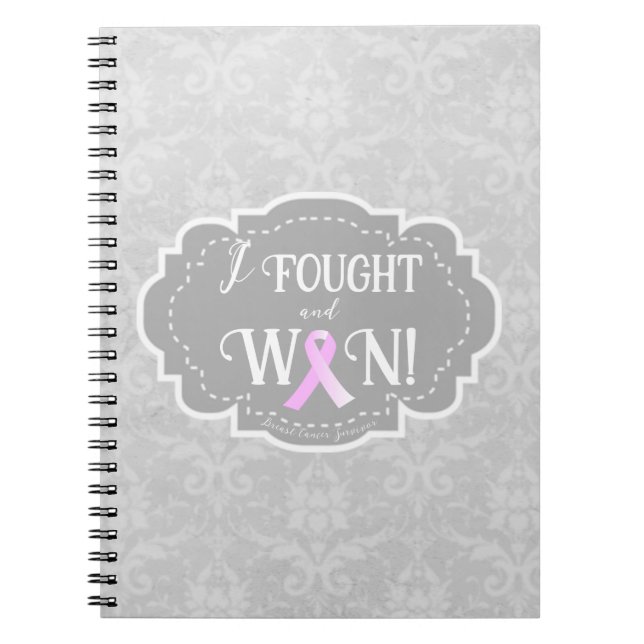 Carnet J'ai combattu et gagné | Survivant du cancer du se (Devant)