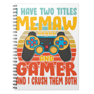 Carnet J'Ai Deux Titres Memaw Et Gamer, Drôle Jeu