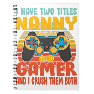 Carnet J'Ai Deux Titres Nanny Et Gamer, Drôle Jeu