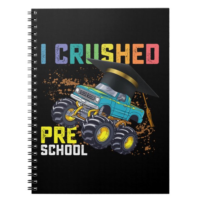 Carnet J'ai écrasé le monstre de l'école maternelle Truck (Devant)