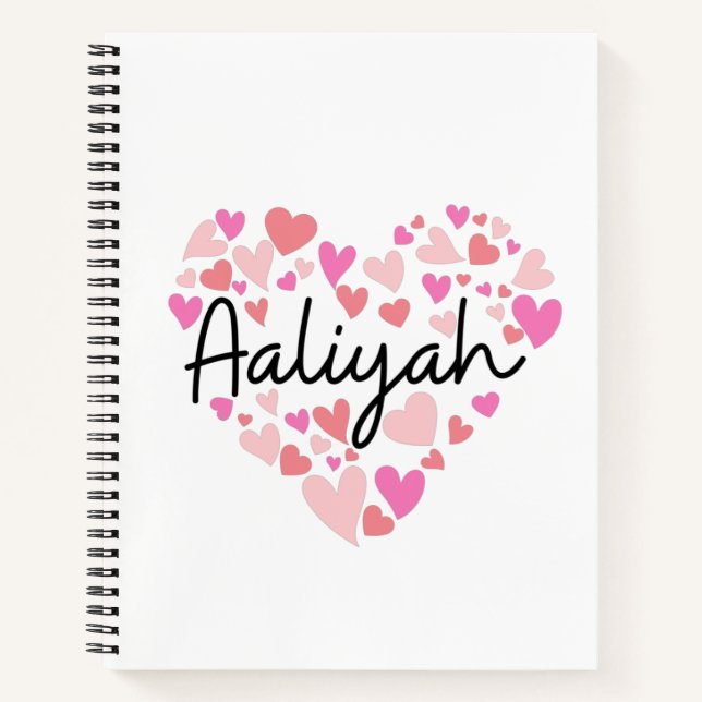 Carnet J'aime Aaliyah (Devant)
