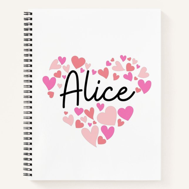 Carnet J'aime Alice (Devant)