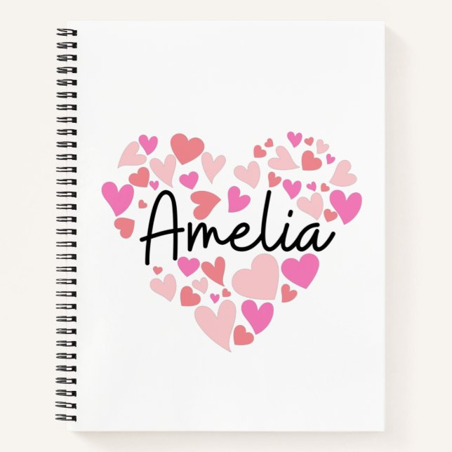 Carnet J'aime Amelia (Devant)