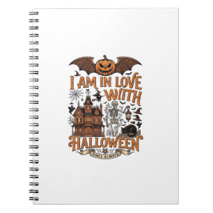 Carnet J'aime Halloween Maison Hantée Squelette Citrouill