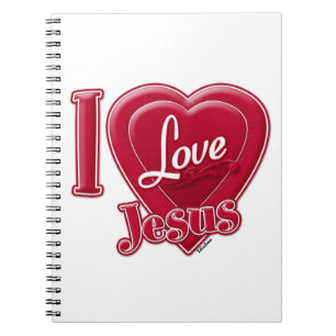 Carnet J'aime Jésus Coeur Rouge