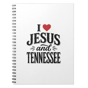 Carnet J'aime Jésus et Tennessee Vintage Design Chrétien