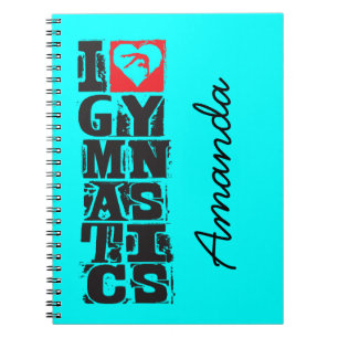 Carnet J'aime le chasseur de gymnastique personnalisé