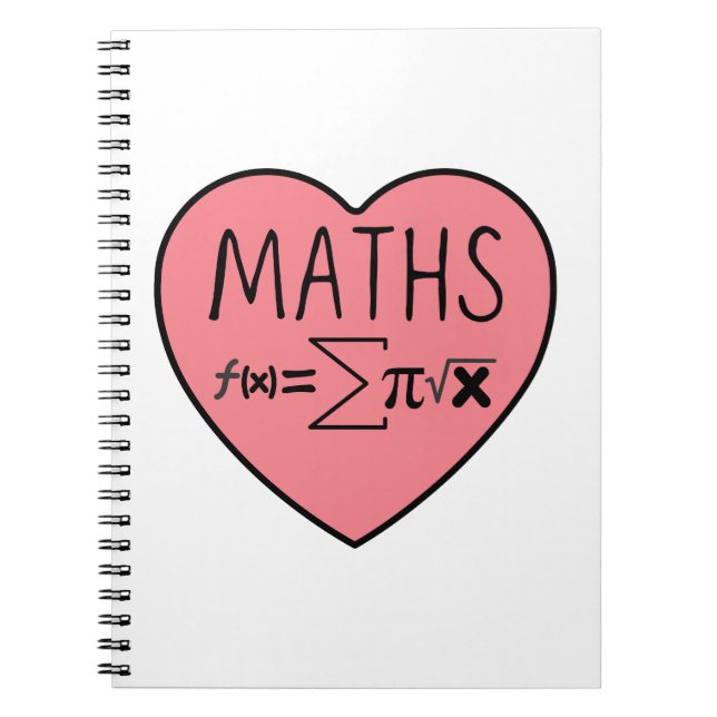 Carnet J'aime le coeur des maths (Devant)