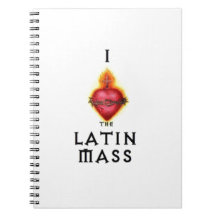 Carnet J'AIME le coeur sacré de masse latin de Jésus