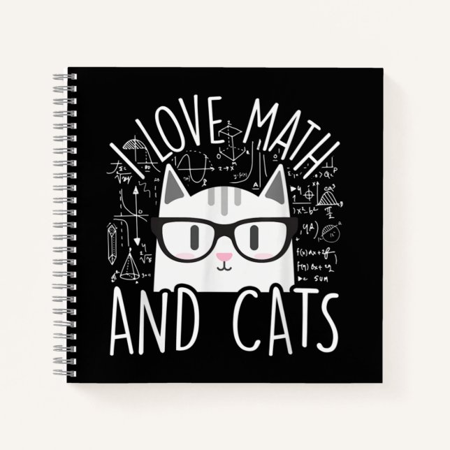 Carnet J'Aime Les Maths Et Les Chats Cute Kitty Chat (Devant)