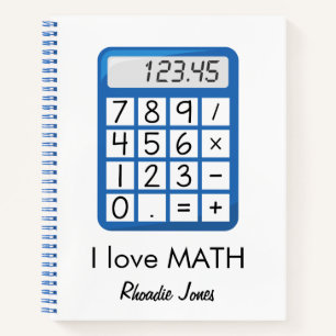 Carnet J'aime Math bleu et blanc