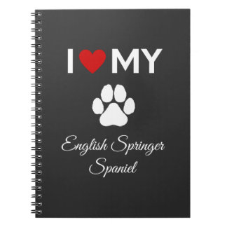 Carnet J'aime mon anglais Springer Spaniel chien texte pe