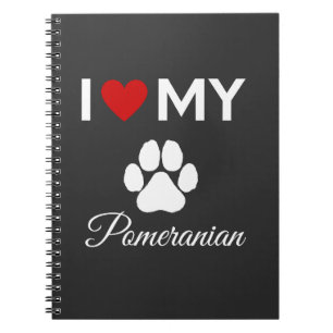 Carnet J'aime mon chien Pomeranian texte personnalisé