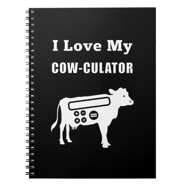 Carnet J'Aime Mon Cow-culator Funny Math Calculator Pun (Devant)