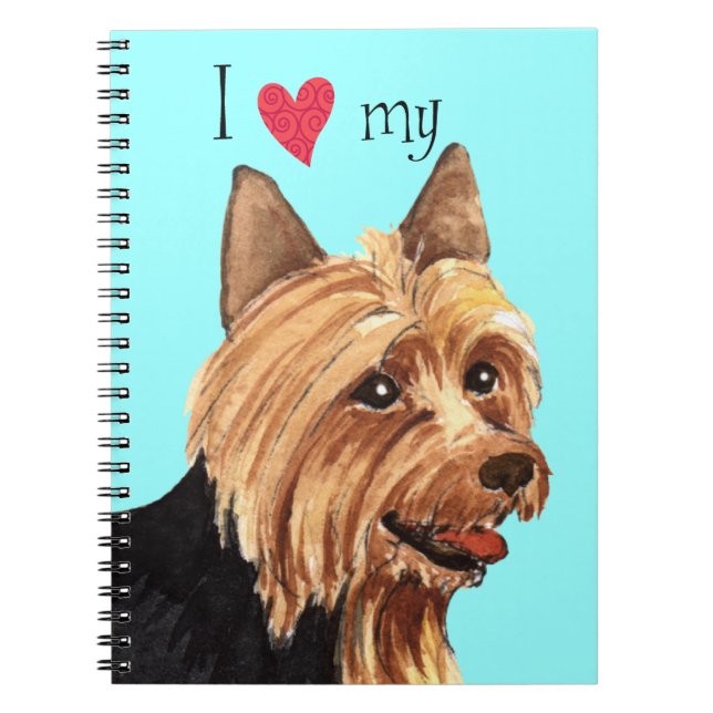 Carnet J'aime mon Terrier australien (Devant)
