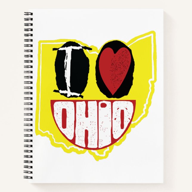 Carnet J'Aime Ohio Sourire Un Visage Heureux (Devant)