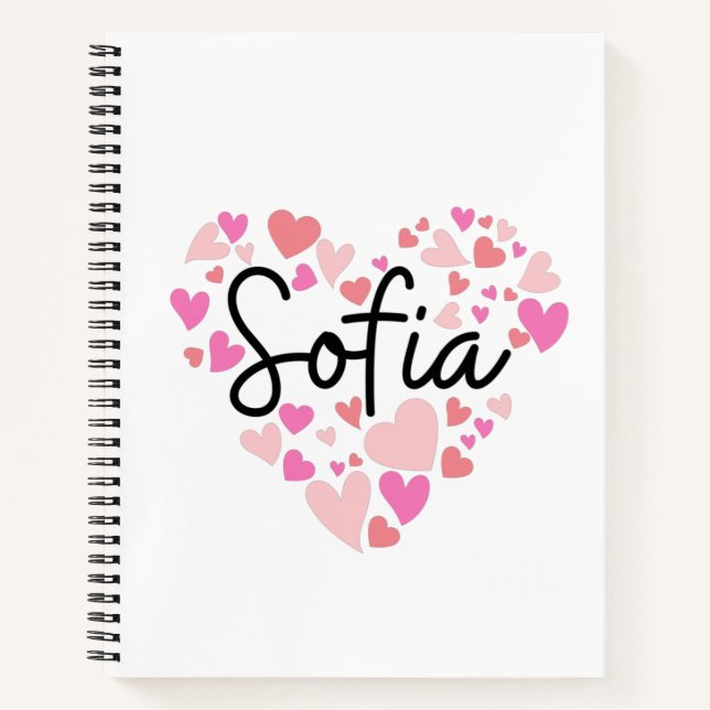Carnet J'aime Sofia (Devant)
