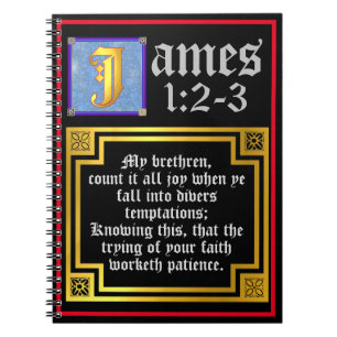 Carnet James 1:2 1:3 Citation biblique du KJV éclairé