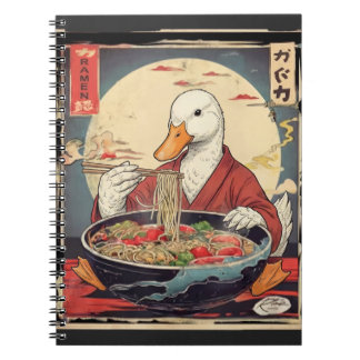Carnet Japanese Art Duck Eating Ramen Ukiyo for students 