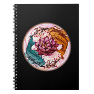 Carnet Japon Koi Poisson Anime Eau Lily Pastel Goth