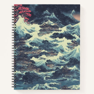 Carnet Japon paysage de peinture à l'huile