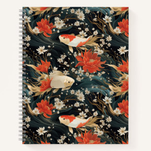 Carnet Japonais Koi Poisson Motif