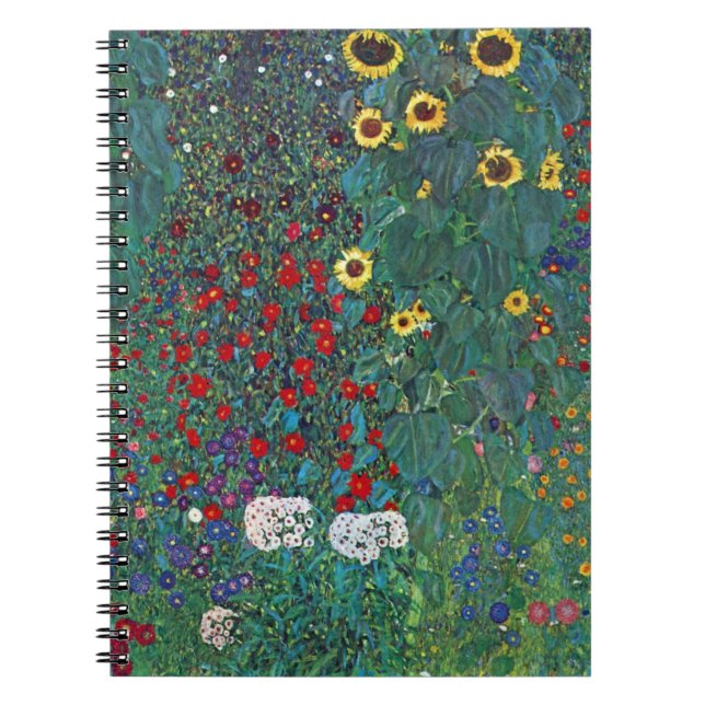 Carnet Jardin agricole avec tournesol par Klimt, Fleurs V (Devant)
