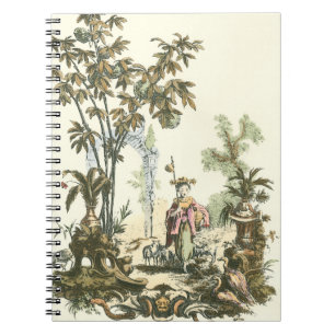 Carnet Jardin asiatique avec la femme et les animaux