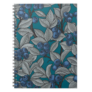 Carnet Jardin aux bleuets, bleu et gris