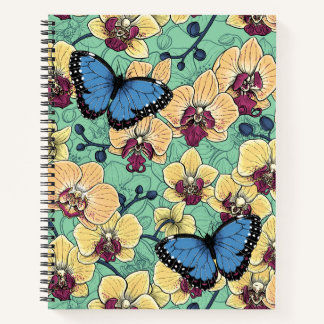 Carnet Jardin botanique d'orchidées avec papillons II