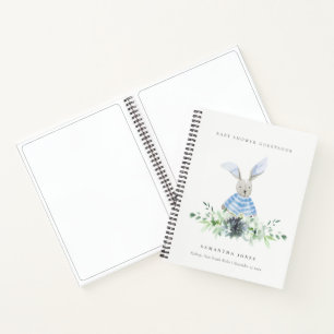 Carnet Jardin de Bunny Bleu Baby shower de feuillage Succ