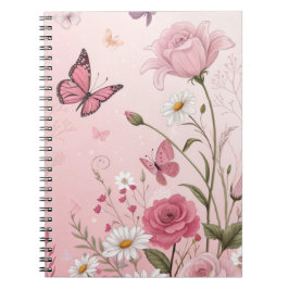 Carnet Jardin de roses pastel élégant pour housse intelli