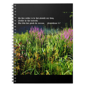 Carnet Jardin de tourbières avec 1 Corinthiens 3:7