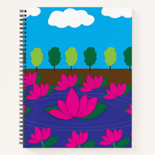 Carnet Jardin d'eau rose Lotus