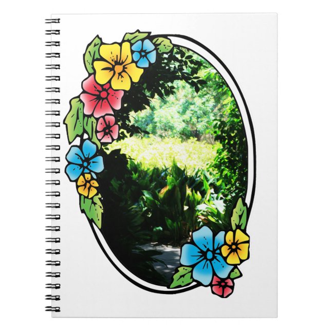 Carnet Jardin d'Eden avec cadre coloré (Devant)