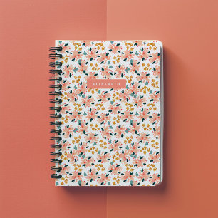 Carnet Jardin Floral Aquarelle Rose Personnalisé