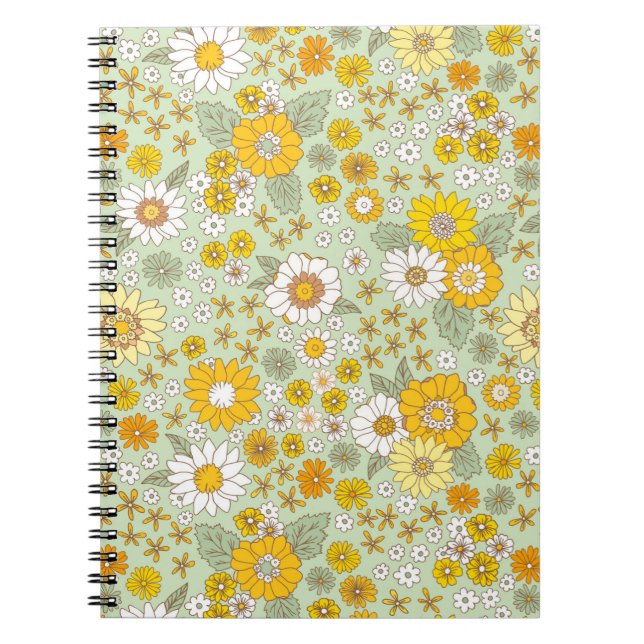 Carnet Jardin Floral Jaune Motif (Devant)