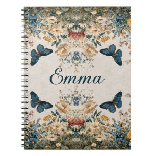 Carnet Jardin Floral Papillon Printanier Vintage