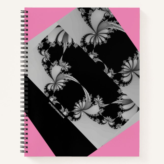 Carnet Jardin fractal gris & thulien (Devant)